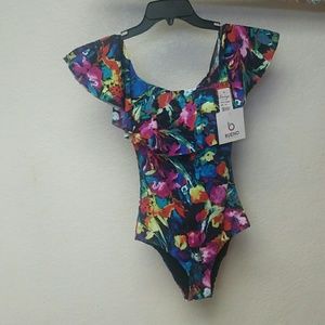Floral one piece bathing suit